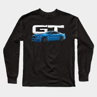 mustang gt 5.0 grabber blue on bags Long Sleeve T-Shirt